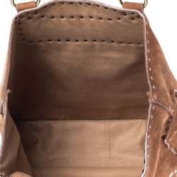 Pre Owned Celine Brown Nubuck Leather Boogie Shopper Tote  