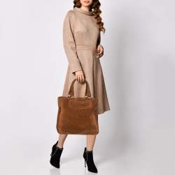 Pre Owned Celine Brown Nubuck Leather Boogie Shopper Tote  