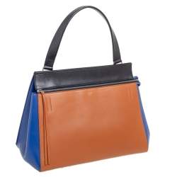 Pre Owned Celine Multicolor Leather Medium Edge Top Handle Bag