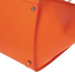 Pre Owned Celine Orange Leather Medium Phantom Luggage Tote