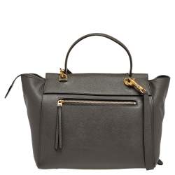 Pre Owned Celine Grey Leather Mini  Belt Top Handle Bag