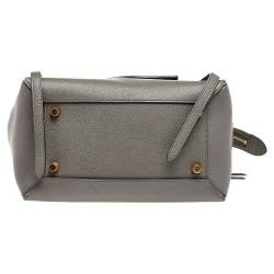 Pre Owned Celine Grey Leather Mini  Belt Top Handle Bag