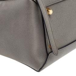 Pre Owned Celine Grey Leather Mini  Belt Top Handle Bag