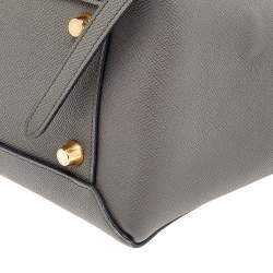 Pre Owned Celine Grey Leather Mini  Belt Top Handle Bag