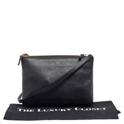 Pre Owned Celine Black Leather Trio Shoulder Bag