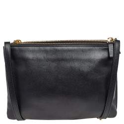 Pre Owned Celine Black Leather Trio Shoulder Bag