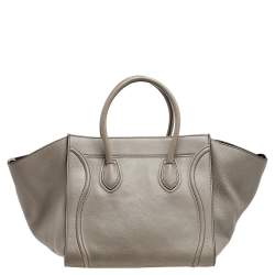 Pre Owned  Celine Grey Leather Medium Phantom Luggage Tote
