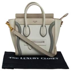 مملوكة مسبقًا حقيبة يد توتس سيلين نانو لاغيدغ جلد ثلاثي اللون