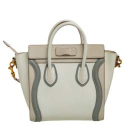 مملوكة مسبقًا حقيبة يد توتس سيلين نانو لاغيدغ جلد ثلاثي اللون