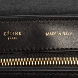 Pre Owned Celine Tri Color Leather and Python Medium Trapeze Top Handle Bag