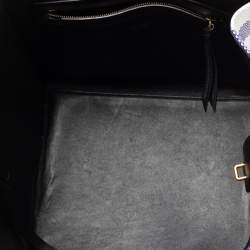 Pre Owned Celine Tri Color Gingham Woven Straw and Leather Medium Phantom Luggage Tote