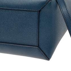 Pre Owned Celine Blue Leather Micro Belt Top Handle Bag