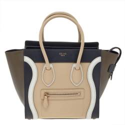 Pre Owned Celine Multicolor Leather Micro Luggage Tote