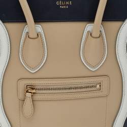 Pre Owned Celine Multicolor Leather Micro Luggage Tote