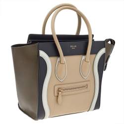 Pre Owned Celine Multicolor Leather Micro Luggage Tote