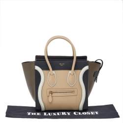 Pre Owned Celine Multicolor Leather Micro Luggage Tote