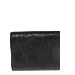 Pre Owned Celine Black Leather Small Trifold Wallet