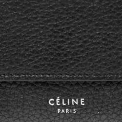 Pre Owned Celine Black Leather Small Trifold Wallet