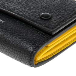 Pre Owned Celine Black Leather Small Trifold Wallet