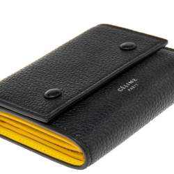 Pre Owned Celine Black Leather Small Trifold Wallet