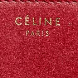 Celine Red Leather Small Classic Box Flap Bag