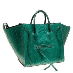 Pre Owned Celine Green Python Large Phantom Luggage Tote