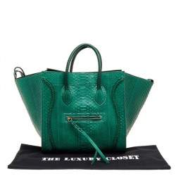 Pre Owned Celine Green Python Large Phantom Luggage Tote