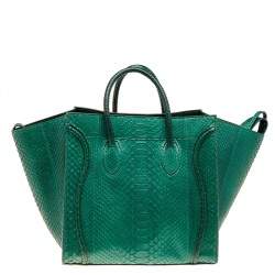 Pre Owned Celine Green Python Large Phantom Luggage Tote