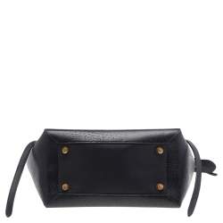 Pre Owned Celine Black Leather Mini Belt Top Handle Bag