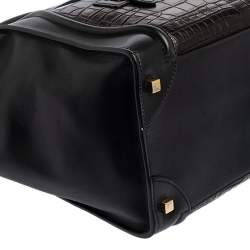 Pre Owned Celine Black Leather and Alligator Mini Luggage Tote