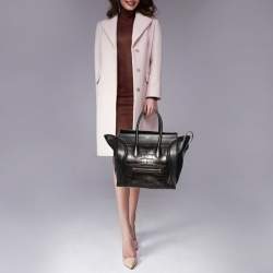 Pre Owned Celine Black Leather and Alligator Mini Luggage Tote