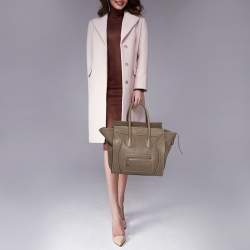 Pre Owned حقيبة يد توتس سيلين ميني لاغيدج جلد أخضر كاكي