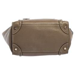 Pre Owned حقيبة يد توتس سيلين ميني لاغيدج جلد أخضر كاكي