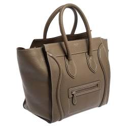 Pre Owned حقيبة يد توتس سيلين ميني لاغيدج جلد أخضر كاكي