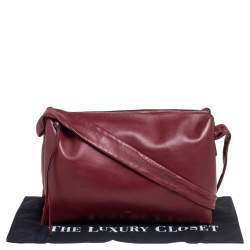 Celine Maroon Leather Messenger Bag