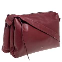 Celine Maroon Leather Messenger Bag