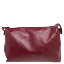 Celine Maroon Leather Messenger Bag
