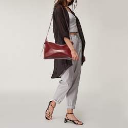 Celine Maroon Leather Messenger Bag