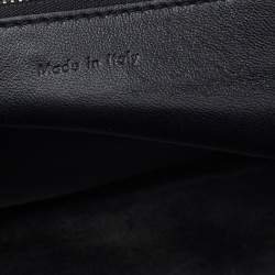 Pre Owned Celine Black Python And Leather Medium Edge Top Handle Bag