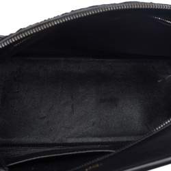 Pre Owned Celine Black Python And Leather Medium Edge Top Handle Bag