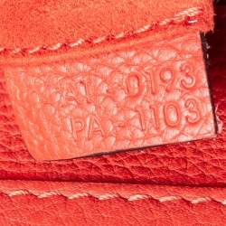 Pre Owned Celine Orange Leather Micro Luggage Tote