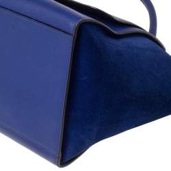 Pre Owned Celine Blue Leather and Suede Medium Trapeze Bag