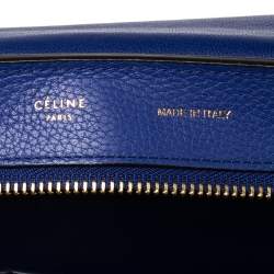 Pre Owned Celine Blue Leather and Suede Medium Trapeze Bag