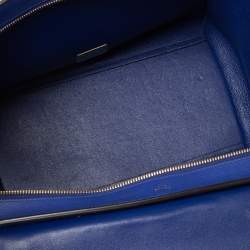 Pre Owned Celine Blue Leather and Suede Medium Trapeze Bag
