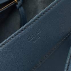 Pre Owned  Celine Blue Leather Medium Phantom Luggage Tote