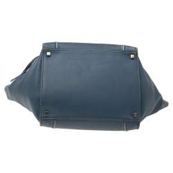 Pre Owned  Celine Blue Leather Medium Phantom Luggage Tote