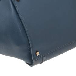 Pre Owned  Celine Blue Leather Medium Phantom Luggage Tote