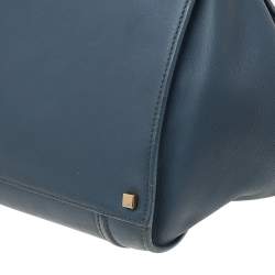 Pre Owned  Celine Blue Leather Medium Phantom Luggage Tote