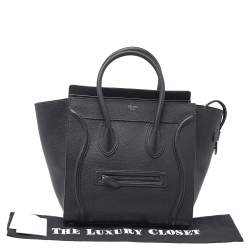 Pre Owned حقيبة يد توتس سيلين ميني لاغيدج جلد أسود 