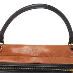 Pre Owned Celine Multicolor Calfhair and Leather Medium Trapeze Bag
